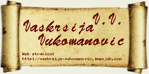 Vaskrsija Vukomanović vizit kartica